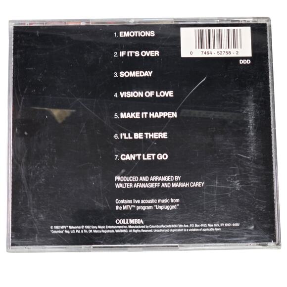 Mariah Carey MTV Unplugged EP CD 1992 Columbia  CK 52758 - Picture 2 of 3